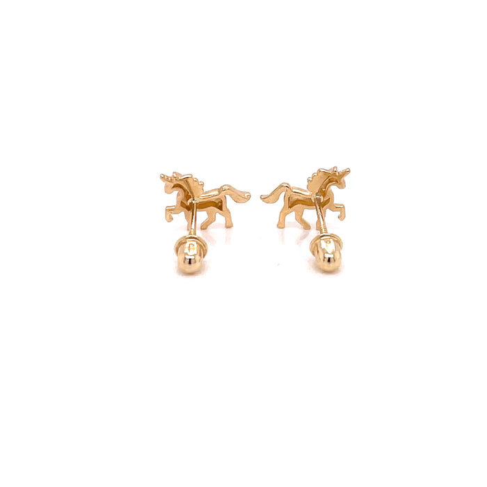 14k Gold Unicorns Stud Earrings - MyAZGold