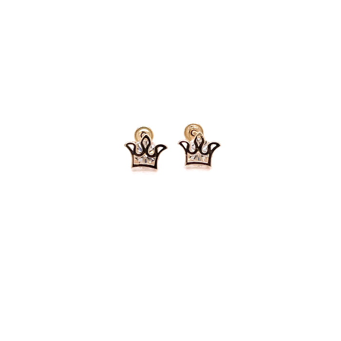 14k Outline Crown Stud Earrings - MyAZGold