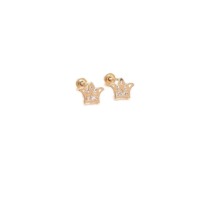 14k Outline Crown Stud Earrings - MyAZGold