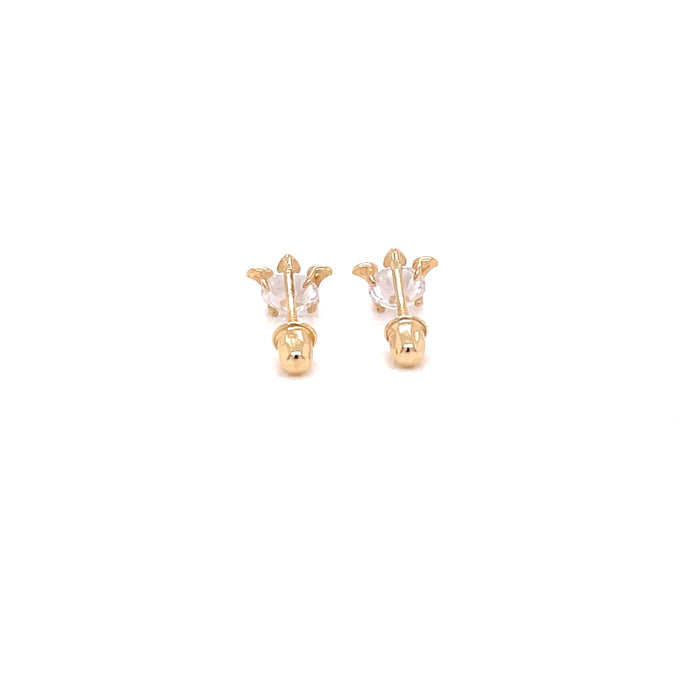 14k Outline Crown Stud Earrings - MyAZGold