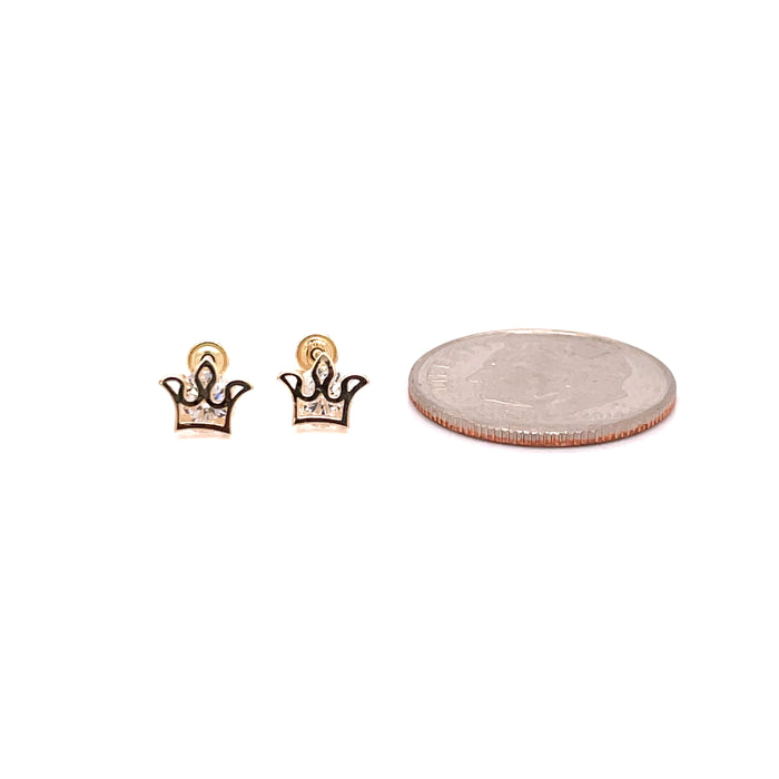 14k Outline Crown Stud Earrings - MyAZGold