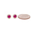 14k Red Gemstone Halo Stud Earrings - MyAZGold