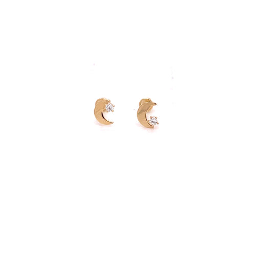 14k Moon Crest Stud Earrings - MyAZGold