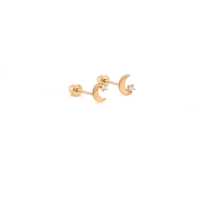 14k Moon Crest Stud Earrings - MyAZGold