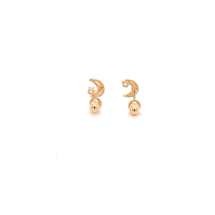 14k Moon Crest Stud Earrings - MyAZGold