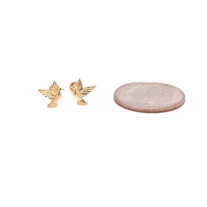 14k Gold Doves Stud Earrings - MyAZGold