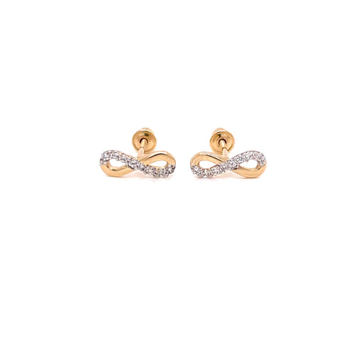 14k Infinity Symbol with Gemstones Stud Earrings - MyAZGold