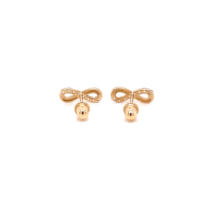 14k Infinity Symbol with Gemstones Stud Earrings - MyAZGold