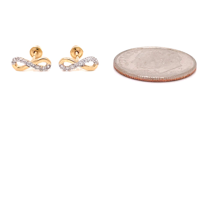 14k Infinity Symbol with Gemstones Stud Earrings - MyAZGold