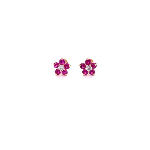 14k Red Gemstone Flowers - MyAZGold