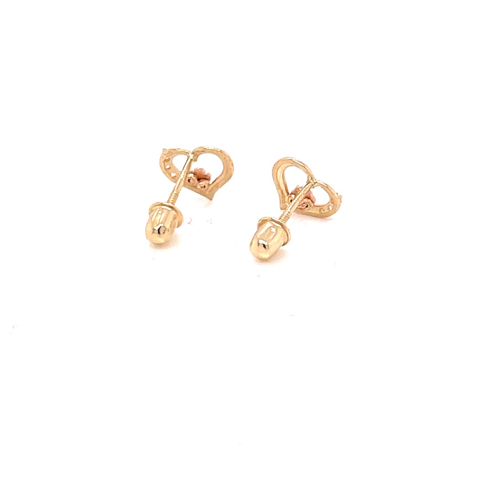 14k Heart with Flowers Stud Earrings - MyAZGold