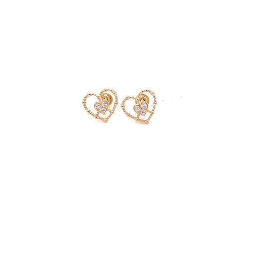 14k Heart Outline Stud Earrings - MyAZGold