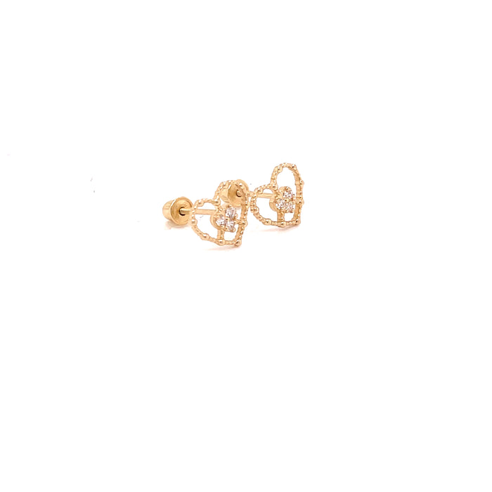 14k Heart Outline Stud Earrings - MyAZGold