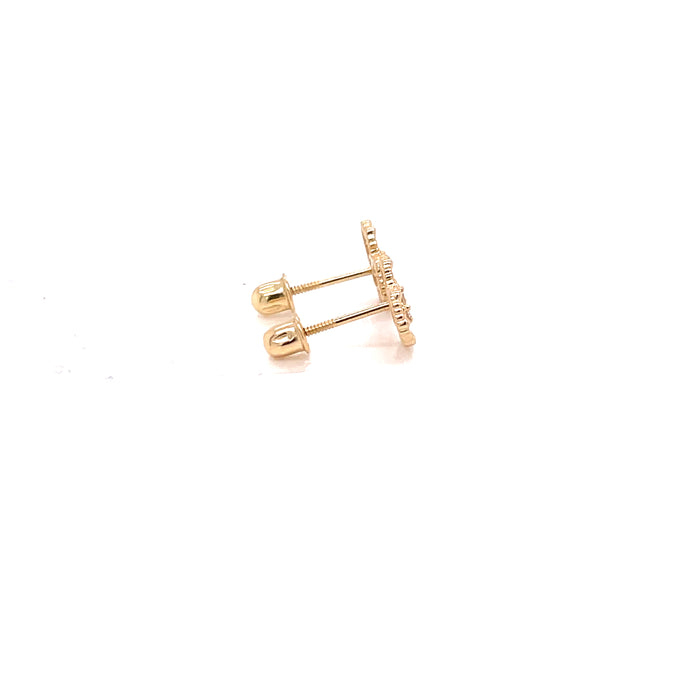 14k Heart Outline Stud Earrings - MyAZGold