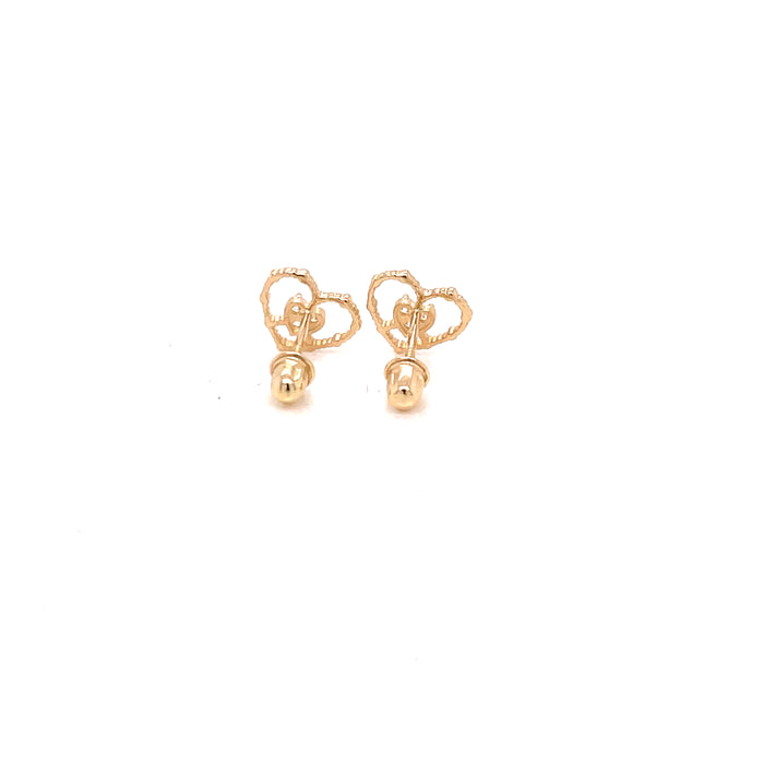 14k Heart Outline Stud Earrings - MyAZGold