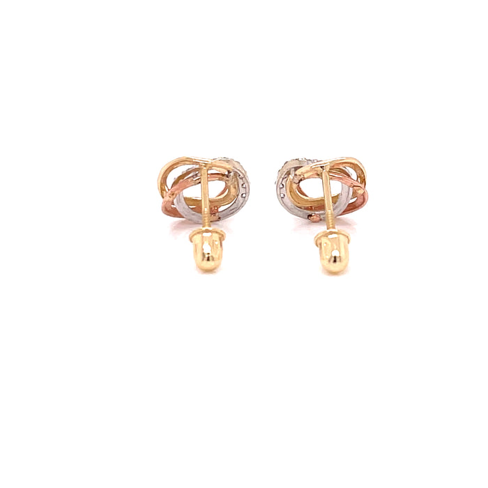 14k Overlapped Rings Stud Earrings - MyAZGold