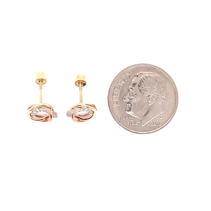 14k Overlapped Rings Stud Earrings - MyAZGold