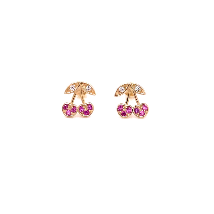 14k Cherry Stud Earrings - MyAZGold