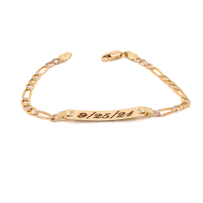 18K Gold Baby ID Bracelet - Cloud Plate | Mimosura Jewellery for Kids