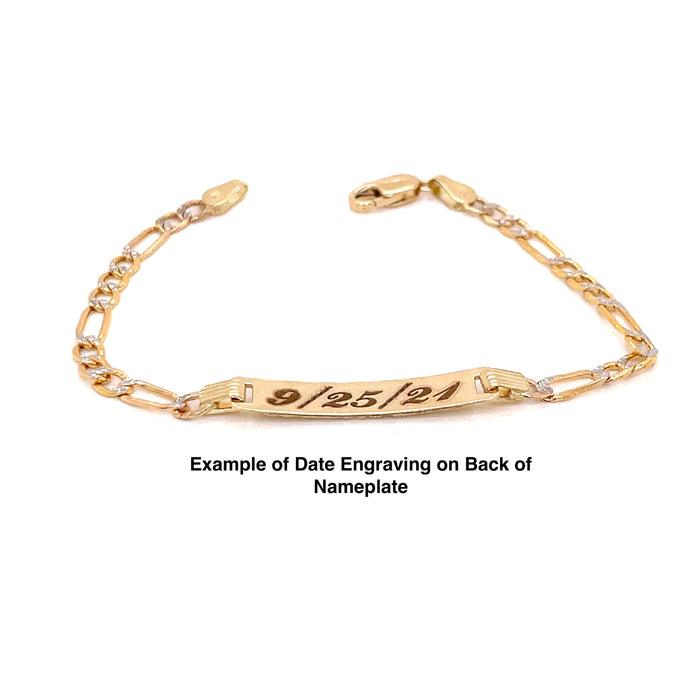 14k Kids ID Bracelet with Virgin Mary