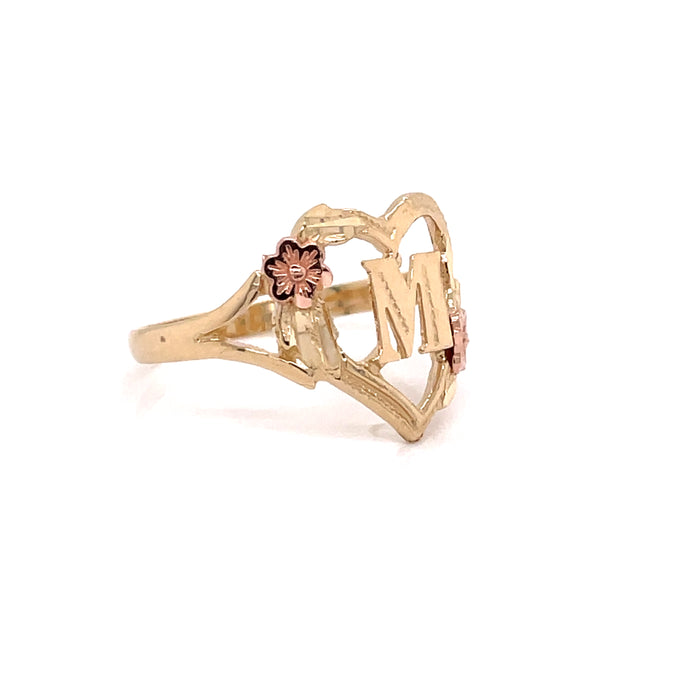 Buy quality 22kt gold close setting oval Shape CZ Personalised M Initial  Gents Ring in Chennai