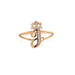 14k J Letter Ring with Gemstone Crown - MyAZGold