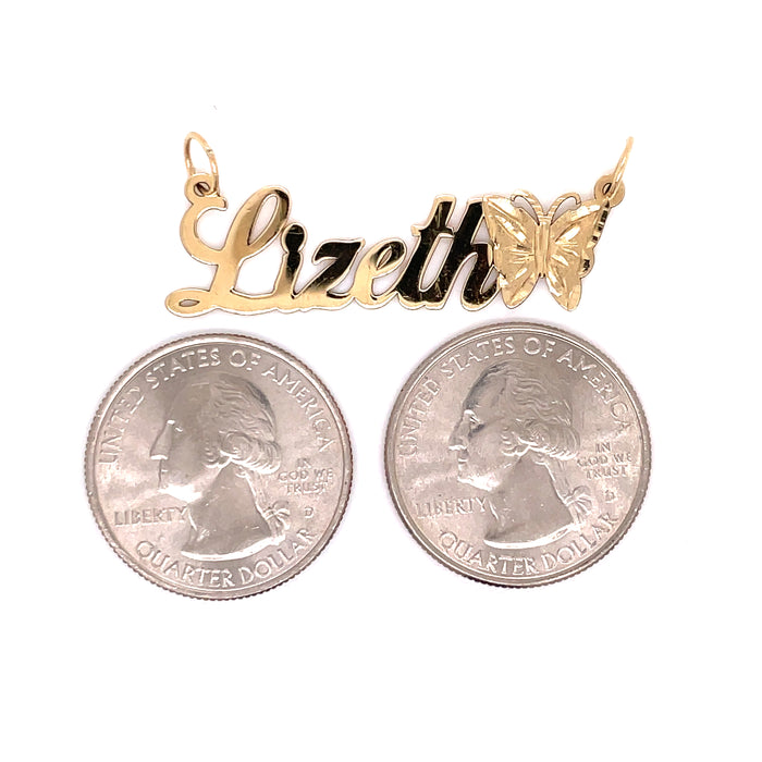 14k Gold Cursive Name with Butterfly - MyAZGold