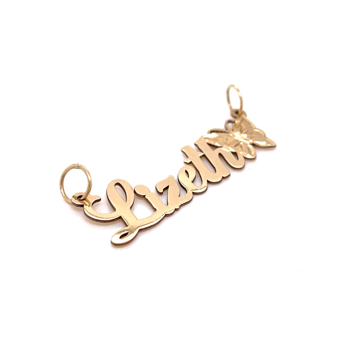 14k Gold Cursive Name with Butterfly - MyAZGold