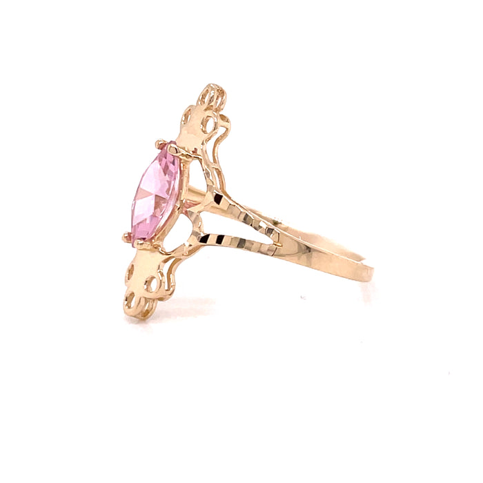 14k Pink Gemstone Marquise Ring - MyAZGold