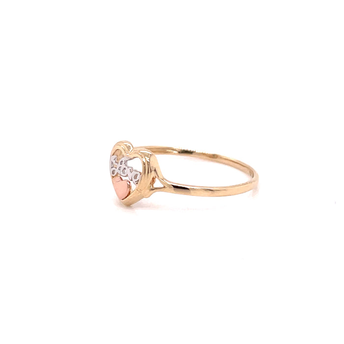 14k Heart with Love Script Ring - MyAZGold