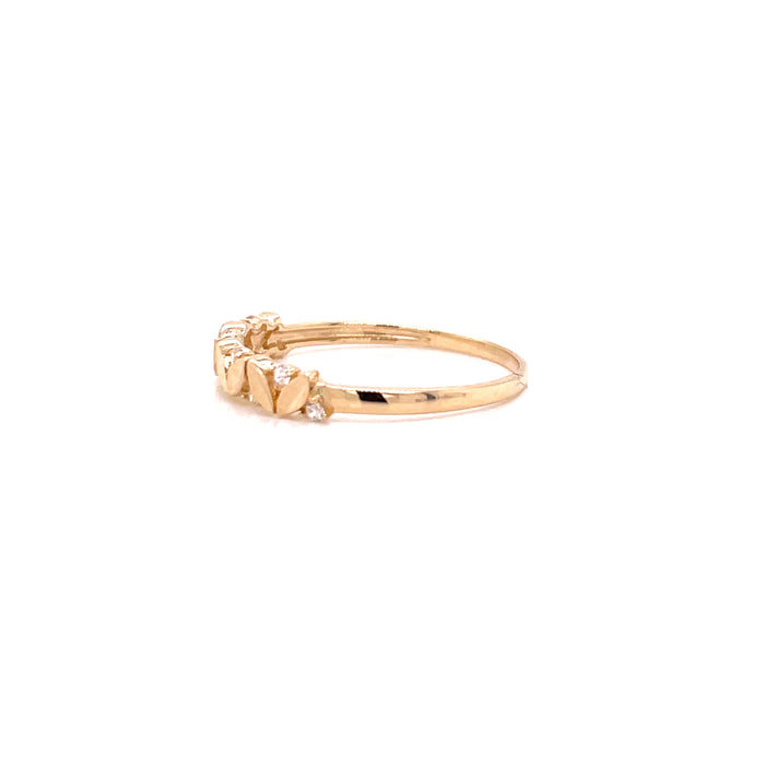 14k Leaf Band with Gemstones - MyAZGold