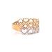 14k Yellow and White Gold Heart Band Ring - MyAZGold