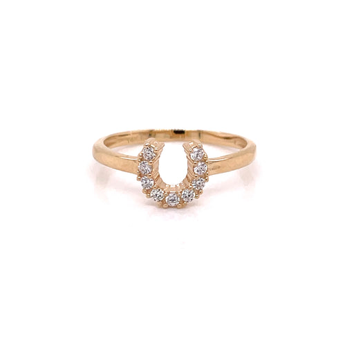 14k Horseshoe Ring with Gemstones - MyAZGold