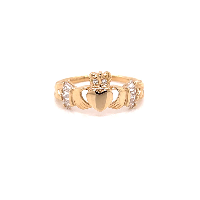 14k Heart Crown Gold Ring - MyAZGold