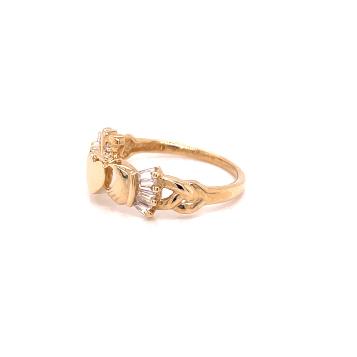 14k Heart Crown Gold Ring - MyAZGold