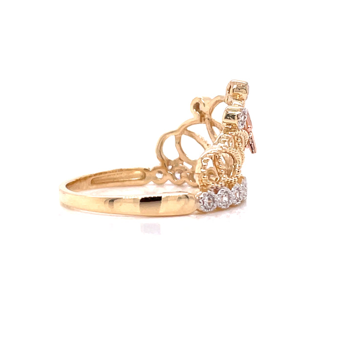 14k Fifteen Crown Ring with Gemstones - MyAZGold