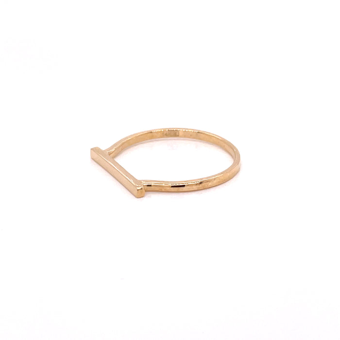 14k Simple Bar Gold Ring - MyAZGold