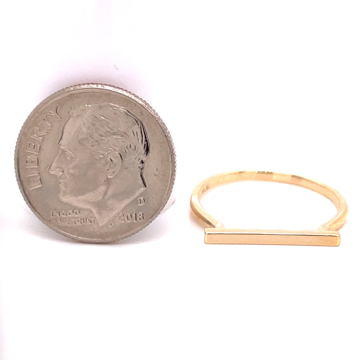14k Simple Bar Gold Ring - MyAZGold
