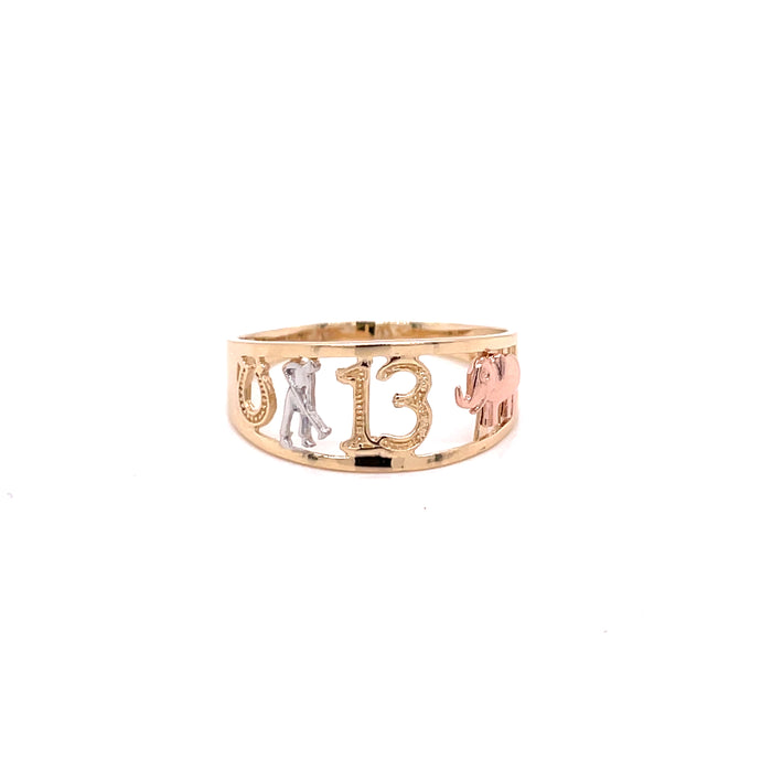 14k Lucky Symbols Ring - MyAZGold