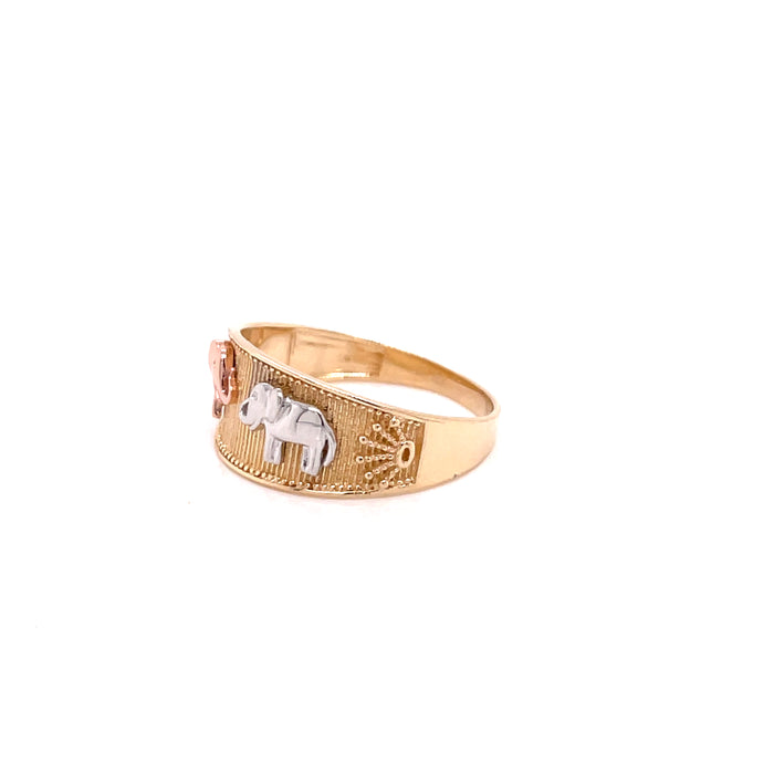 14k Ring with Two Elephants - MyAZGold