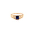 14k Rectangle Gemstone Ring with Side Gemstones - MyAZGold