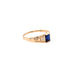 14k Rectangle Gemstone Ring with Side Gemstones - MyAZGold