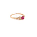 14k Gemstone Ring with Leaf Side Design - MyAZGold