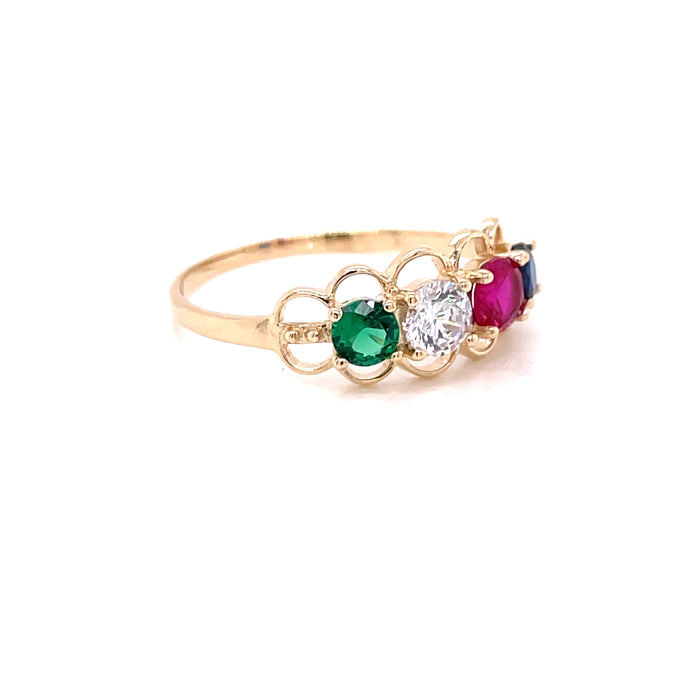 14k Four Color Gemstone Ring - MyAZGold