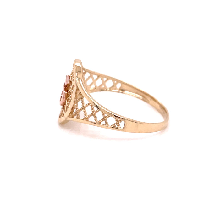 14k Gold 15 Ring with Grate Oval Design - MyAZGold