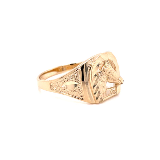 14k Horse with Horse Shoe Ring - MyAZGold