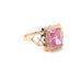 14k Rectangle Gemstone Ring with Side Hearts - MyAZGold