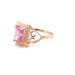 14k Rectangle Gemstone Ring with Side Hearts - MyAZGold