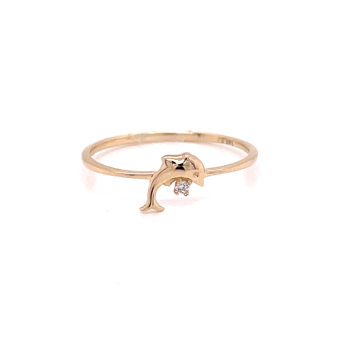 14k Dolphin with Gemstone Ring
