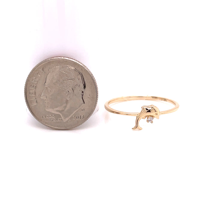 14k Dolphin with Gemstone Ring